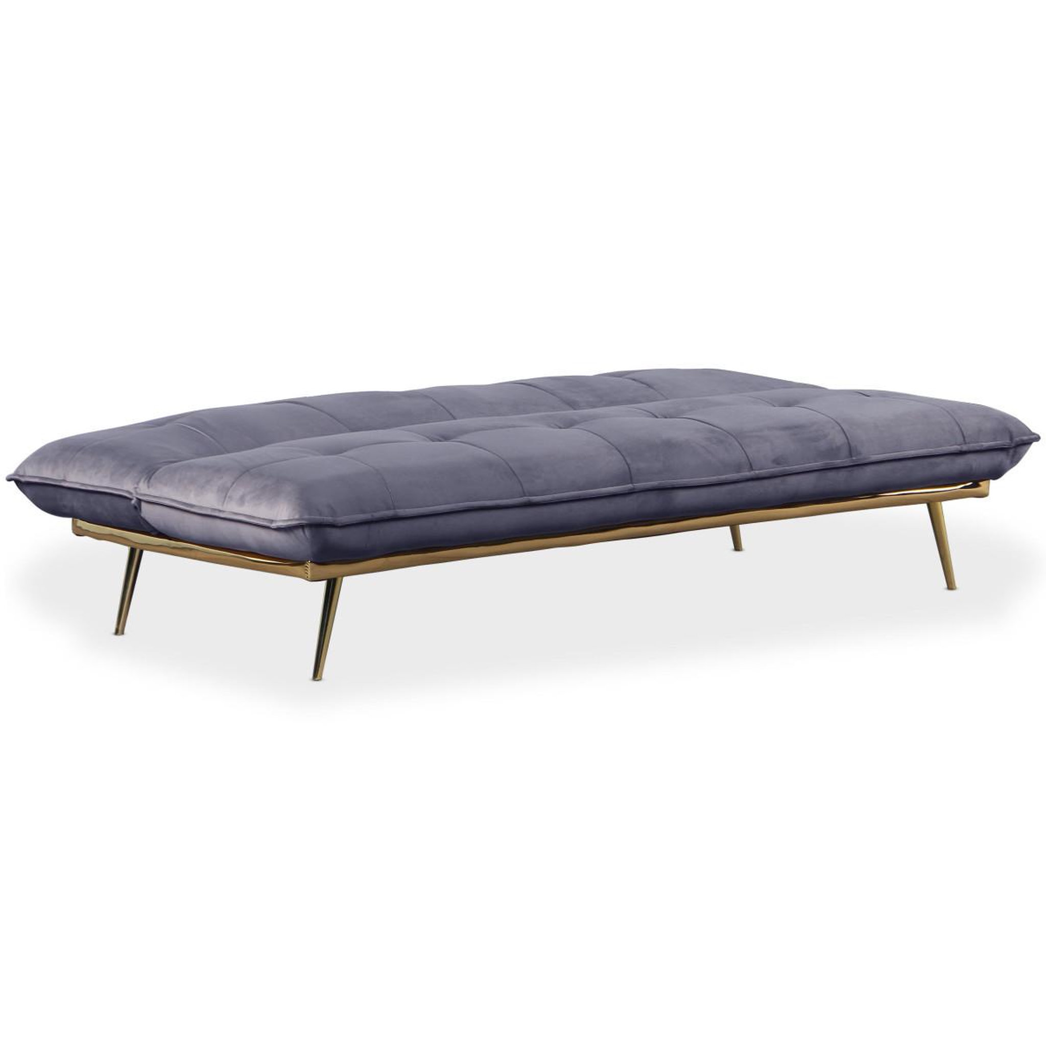 Voir la diapositive 3 : Paris Prix Canapé Convertible en Velours  Floran  182cm Gris