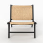 Voir la diapositive 3 : Rendez vous déco Fauteuil en bois de teck noir et tressage chevron en rotin-Kilka