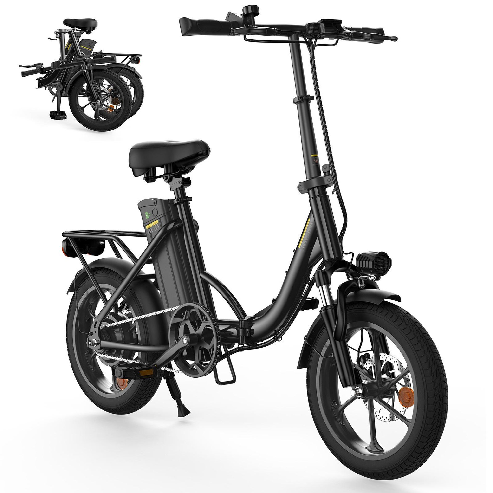 Voir la diapositive 2 : ISCOOTER Vélo électrique pliable iScooter U4, 36 V 10,4 Ah, vélo électrique compact 16 , noir