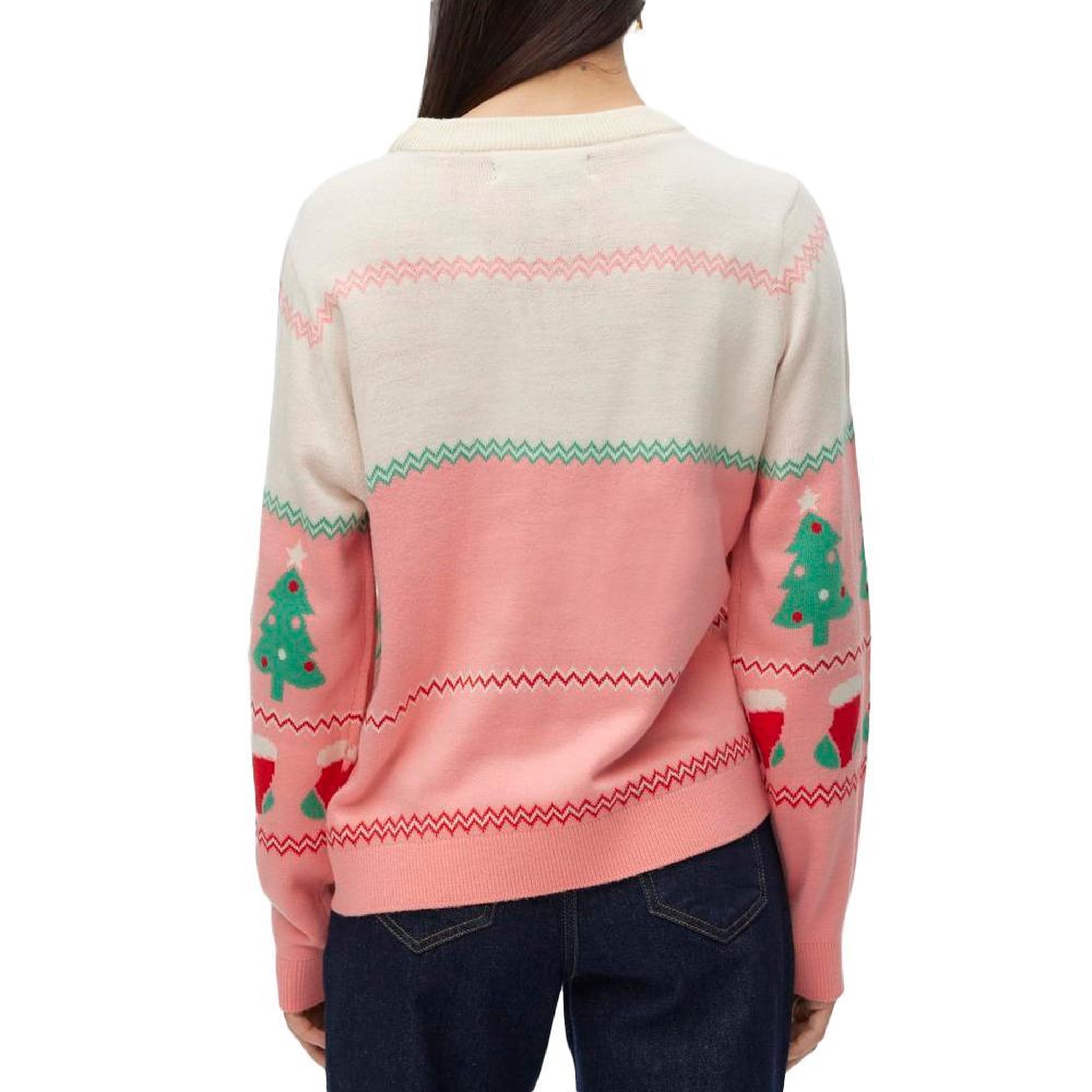 Voir la diapositive 2 : Vero Moda Pull de Noël Beige/Rose Femme Vero Moda Christmasstuff