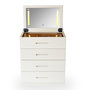 Voir la diapositive 2 : Paris Prix Coiffeuse Compacte Avec Miroir LED  Clarissa XL  80cm Blanc