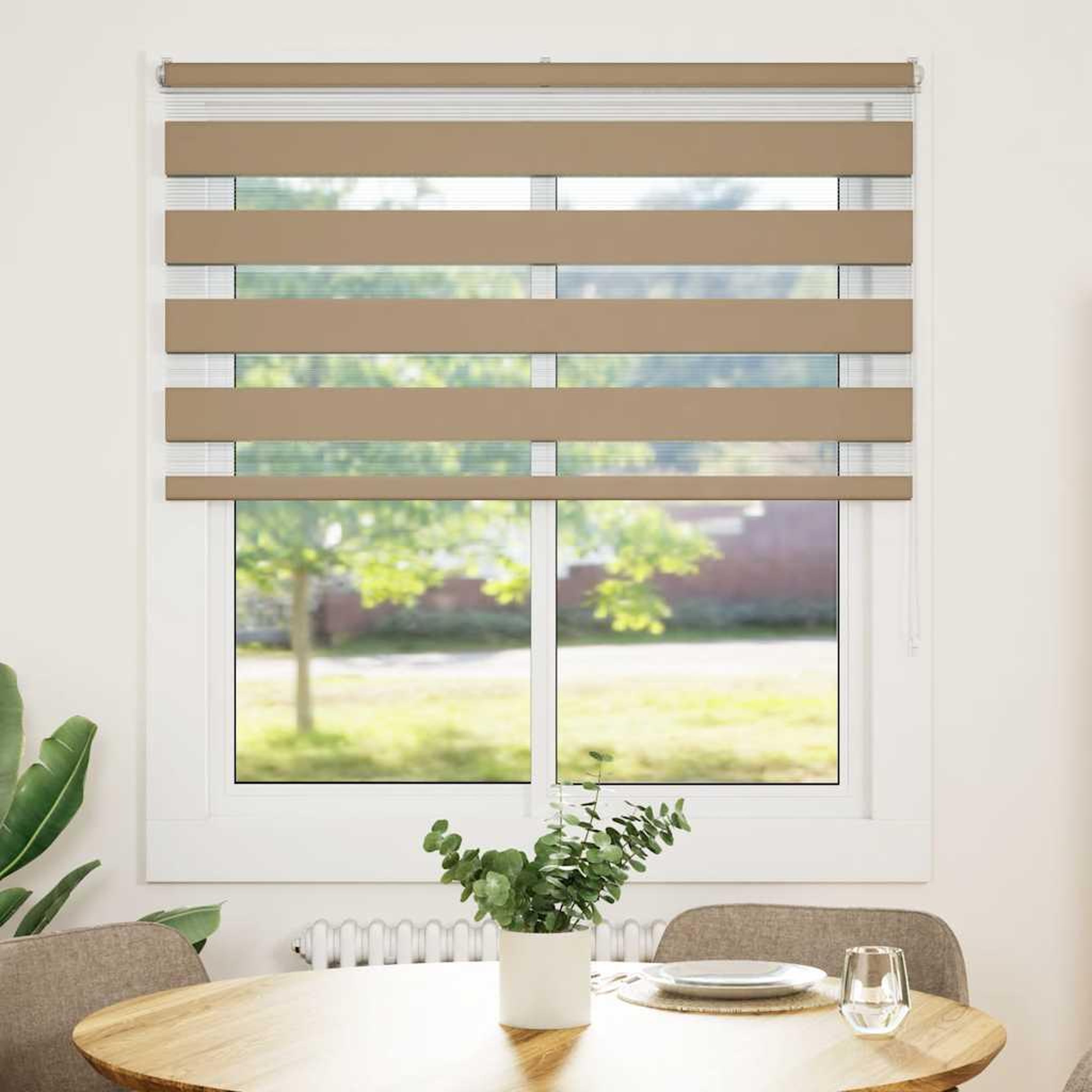 Voir la diapositive 2 : VIDAXL Store zebre marron sable largeur du tissu 115,9 cm polyester