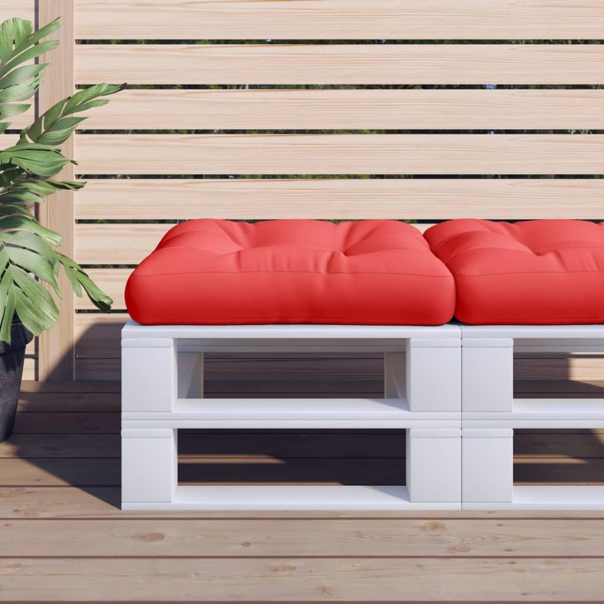 VIDAXL Coussin de palette rouge 58x58x10 cm tissu