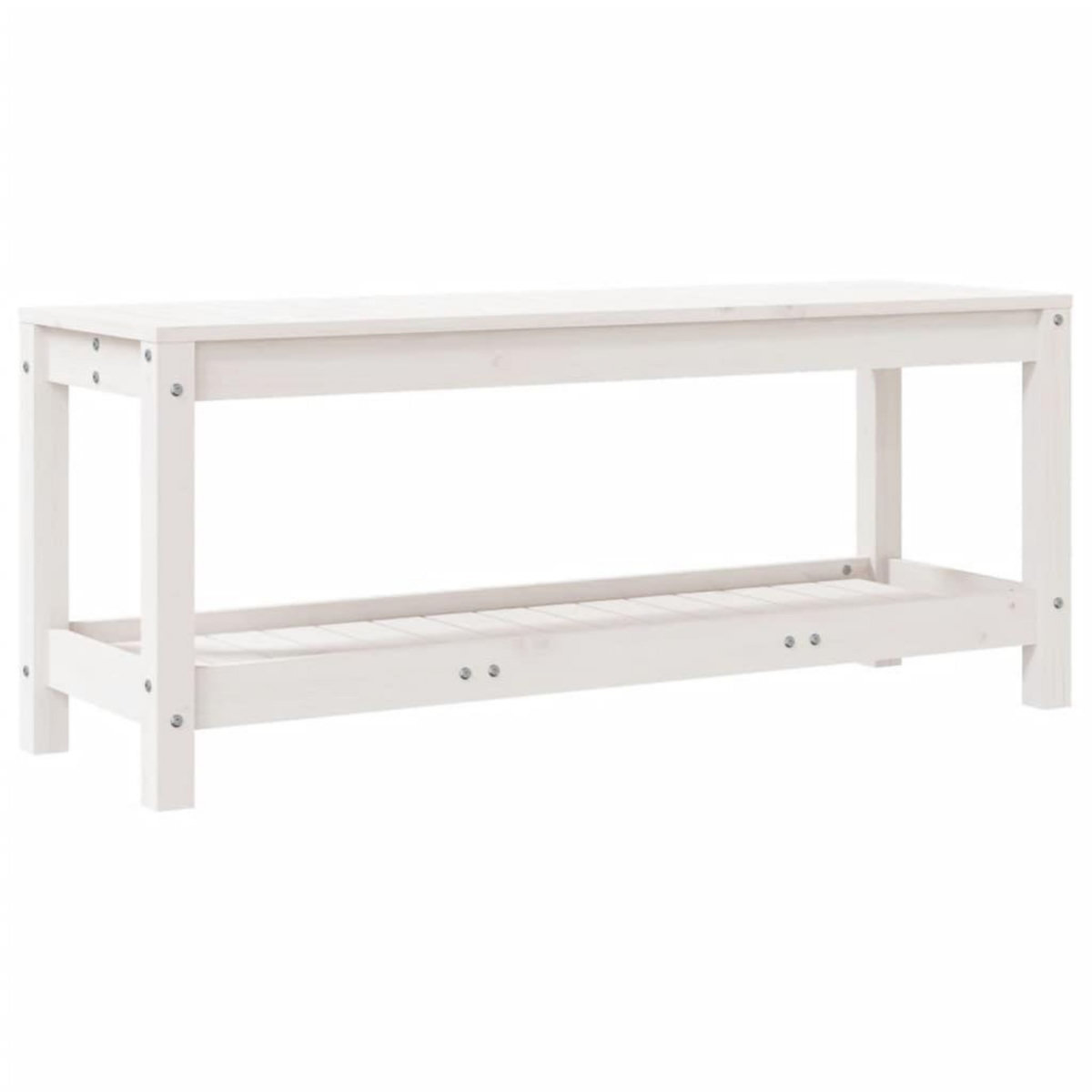 VIDAXL Banc de jardin blanc 108x35x45 cm bois massif de pin