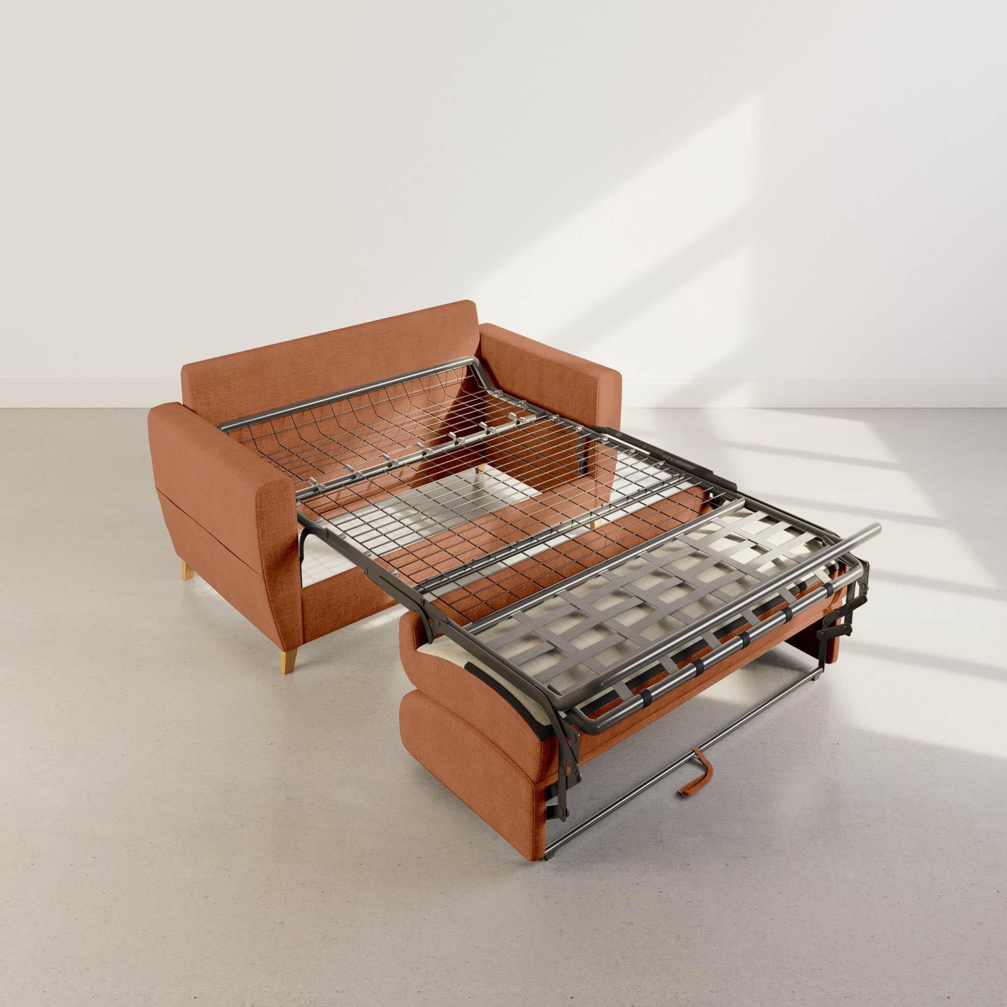 Voir la diapositive 4 : BEST MOBILIER Thibault - canapé lit 3 places convertible express couchage quotidien 140 cm matelas 18 cm en velours texturé