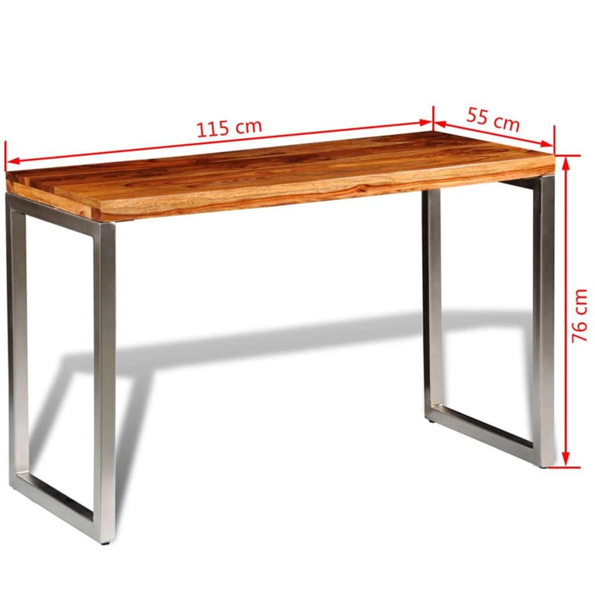 VIDAXL Table a manger avec pieds en acier bois massif