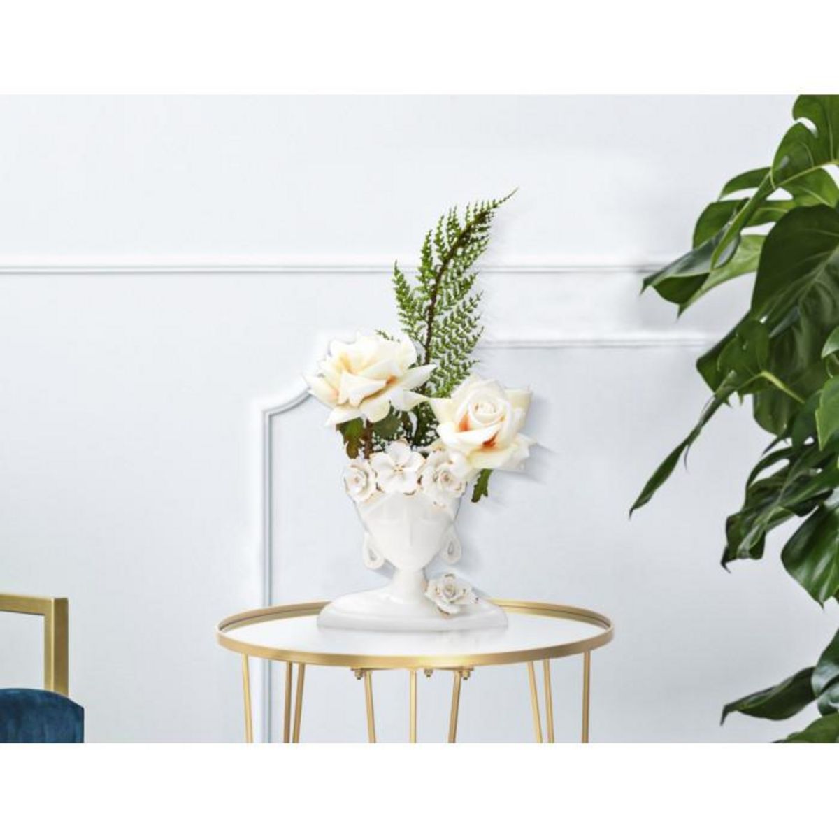 Paris Prix Vase Déco en Porcelaine  Woman Young  21cm Blanc