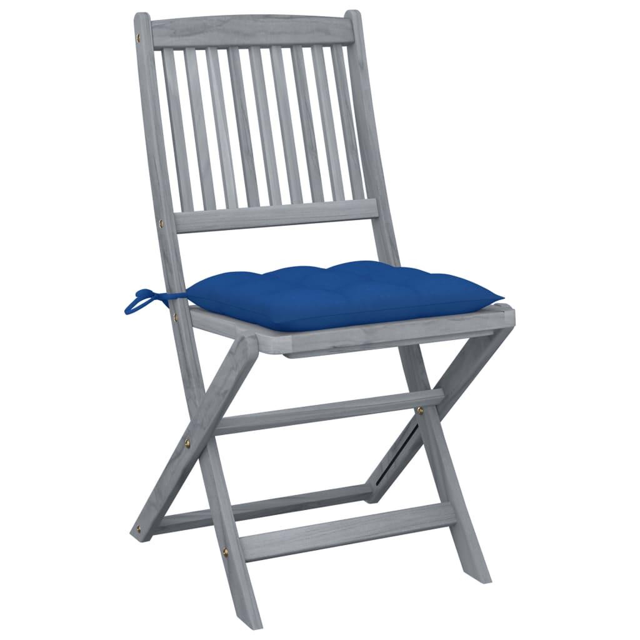 Voir la diapositive 2 : VIDAXL Chaises pliables d'exterieur lot de 2 et coussins Bois d'acacia