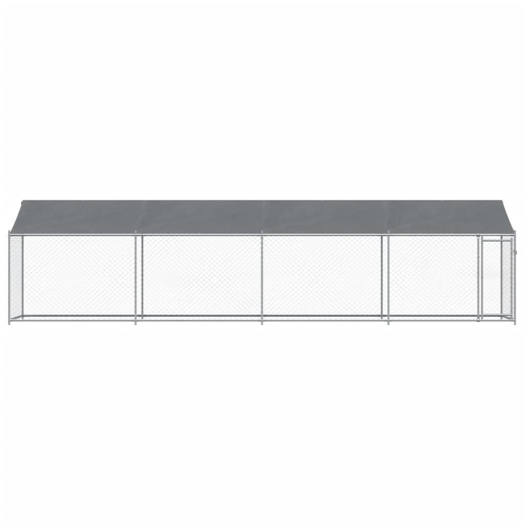 Voir la diapositive 4 : VIDAXL Cage pour chien avec toit et porte gris 8x2x2 m acier galvanise