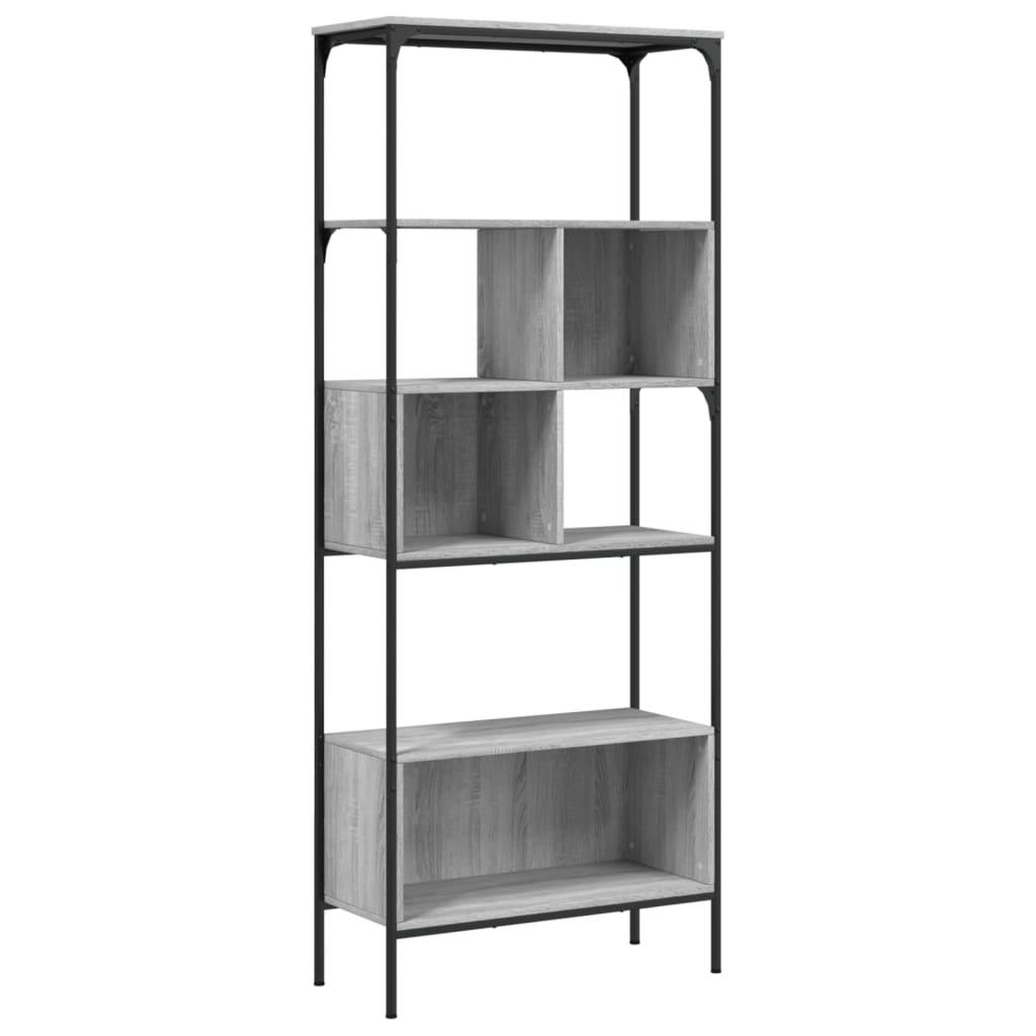 Voir la diapositive 2 : VIDAXL Bibliotheque 5 niveaux sonoma gris 76x33x188,5 cm