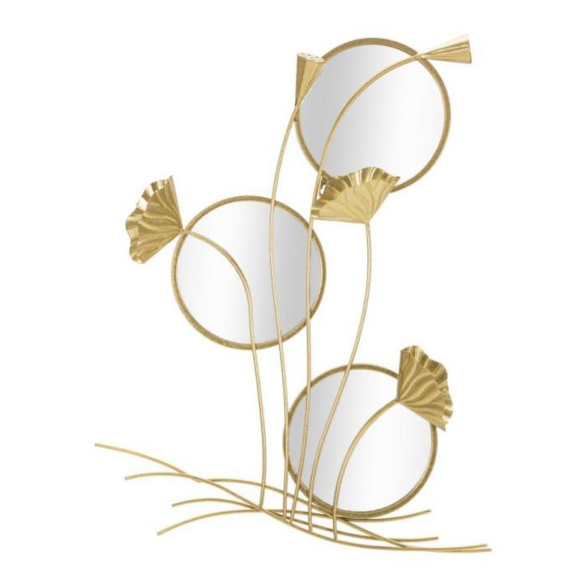 Paris Prix Miroir Mural Triple  Flowers  88cm Or