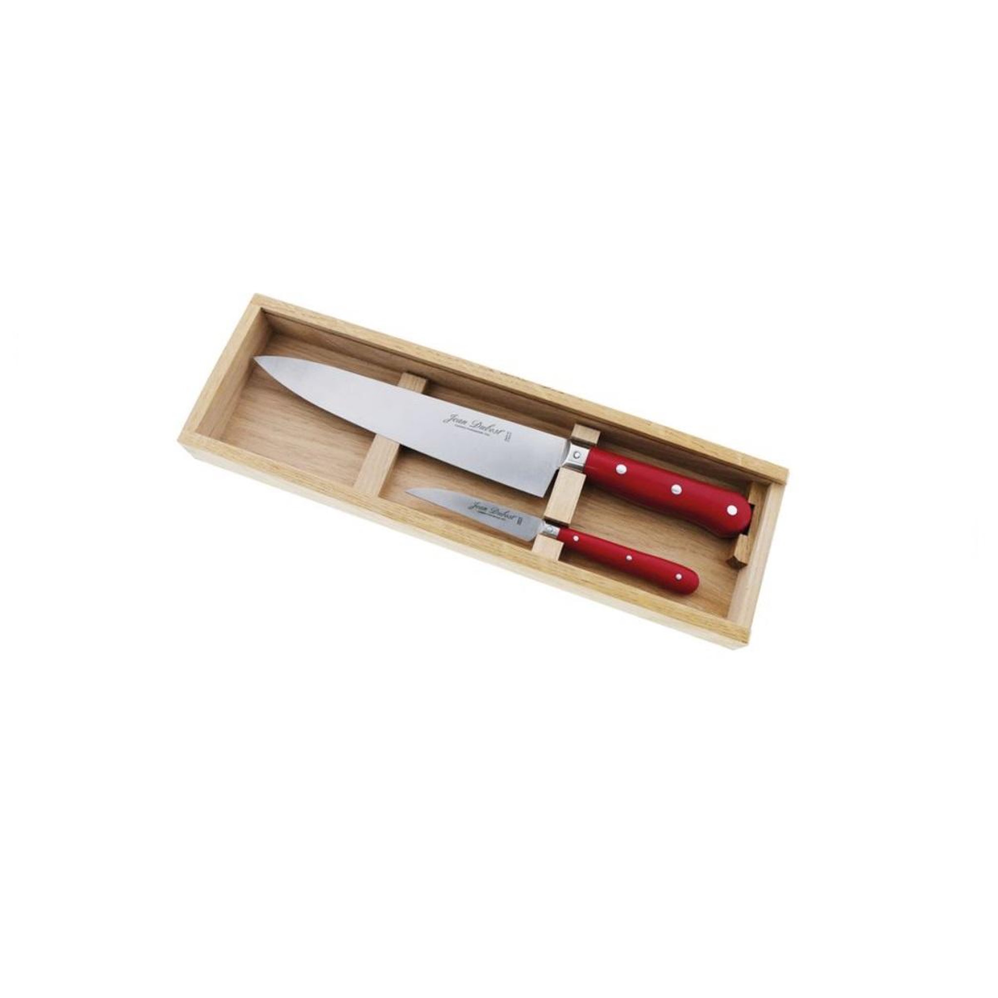Voir la diapositive 3 : Jean dubost Coffret 2 couteaux de cuisine rouge - c000a5p0p69048