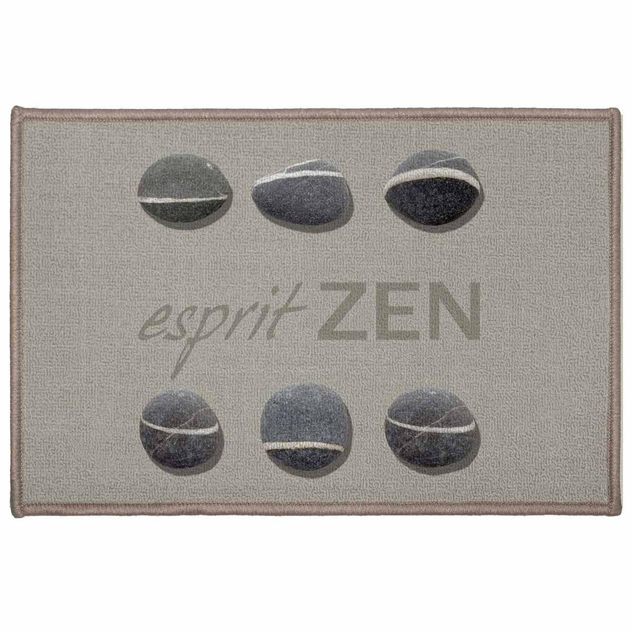 Douceur d'Intérieur Tapis déco imprimé  esprit zen  40x60cm gris