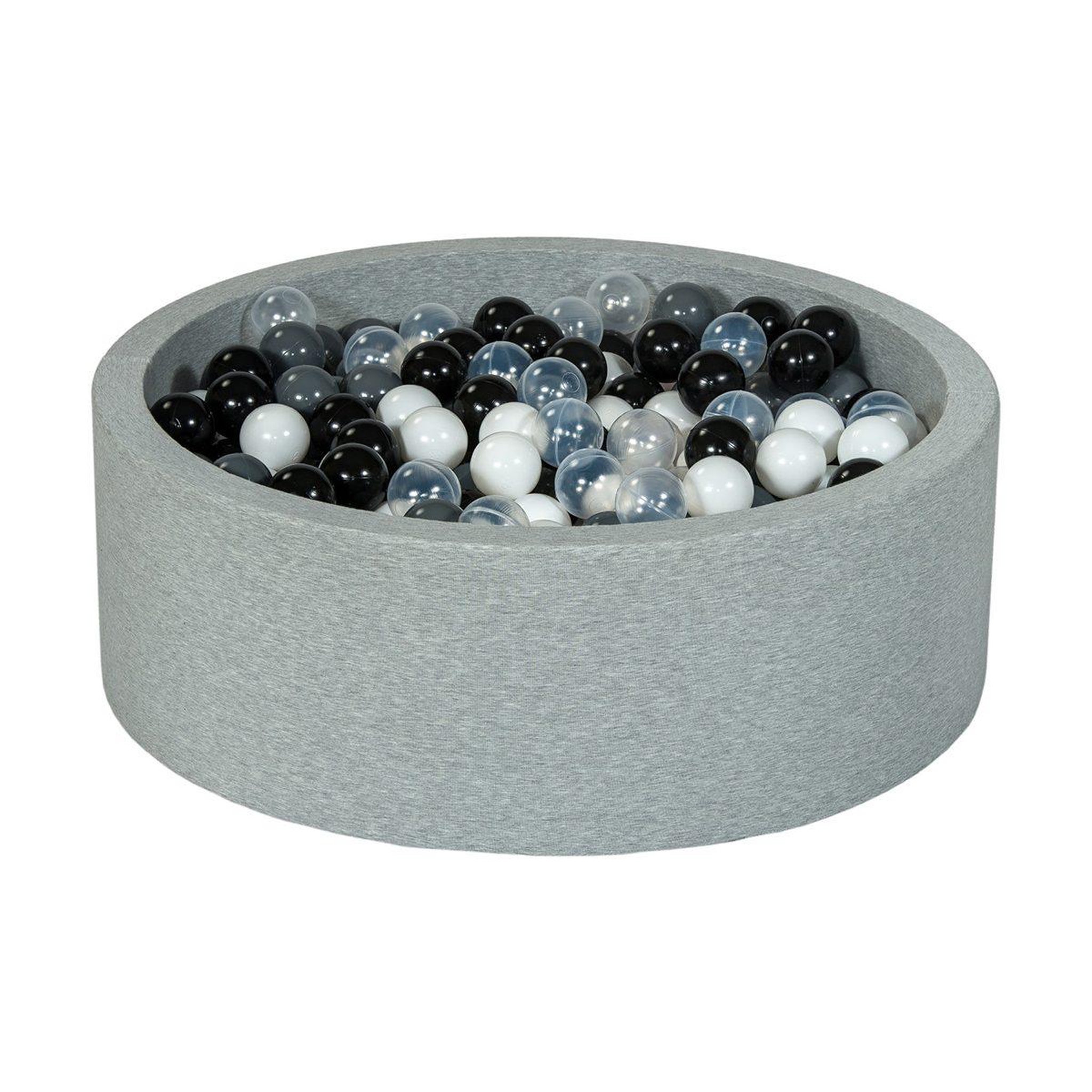 VELINDA Piscine à balles aire de jeu + 450 balles noir, blanc, transparent, gris