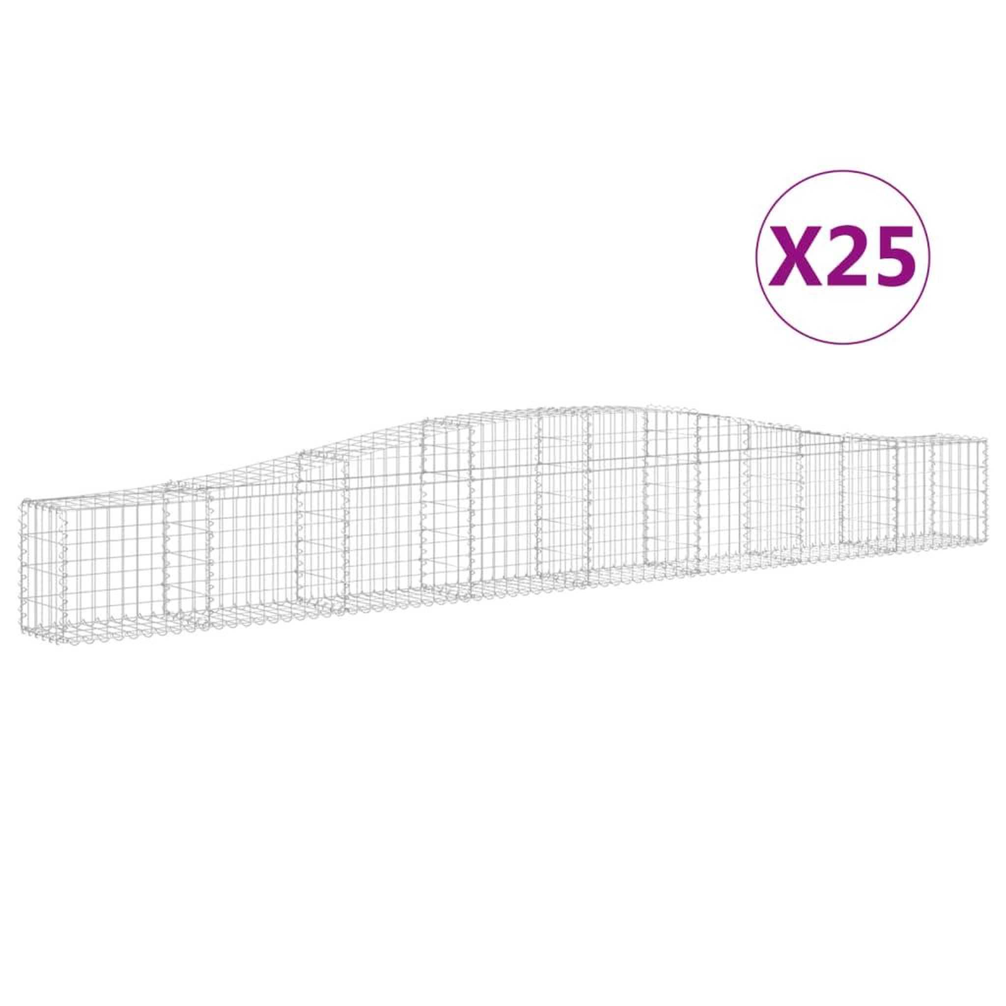 Voir la diapositive 2 : VIDAXL Paniers a gabions arques 25 pcs 400x30x40/60 cm Fer galvanise