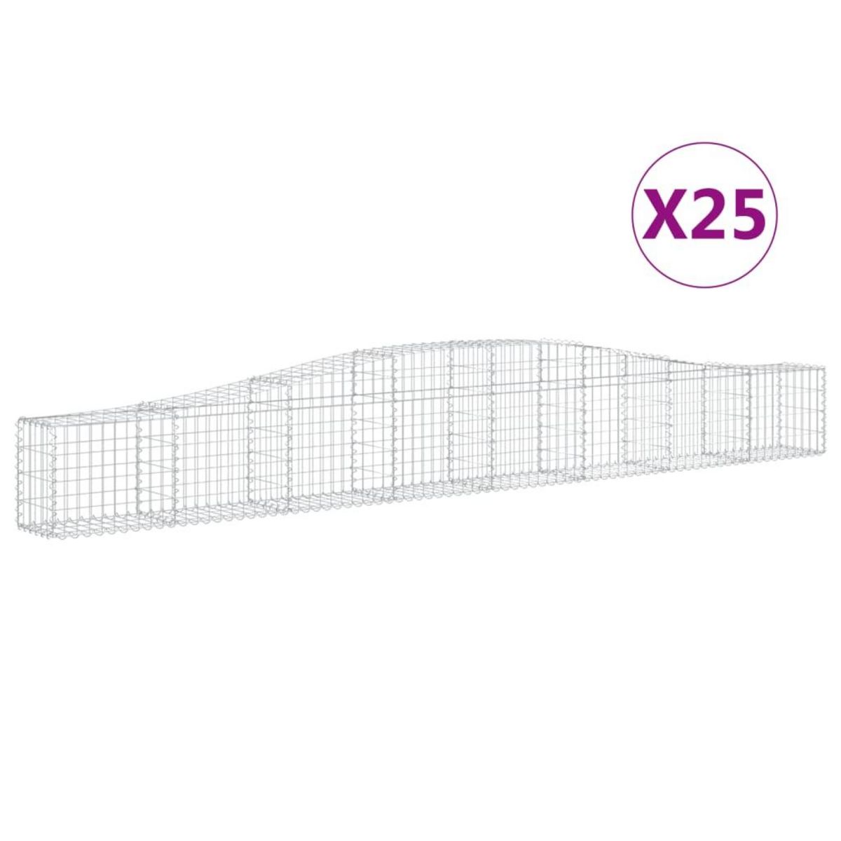 VIDAXL Paniers a gabions arques 25 pcs 400x30x40/60 cm Fer galvanise