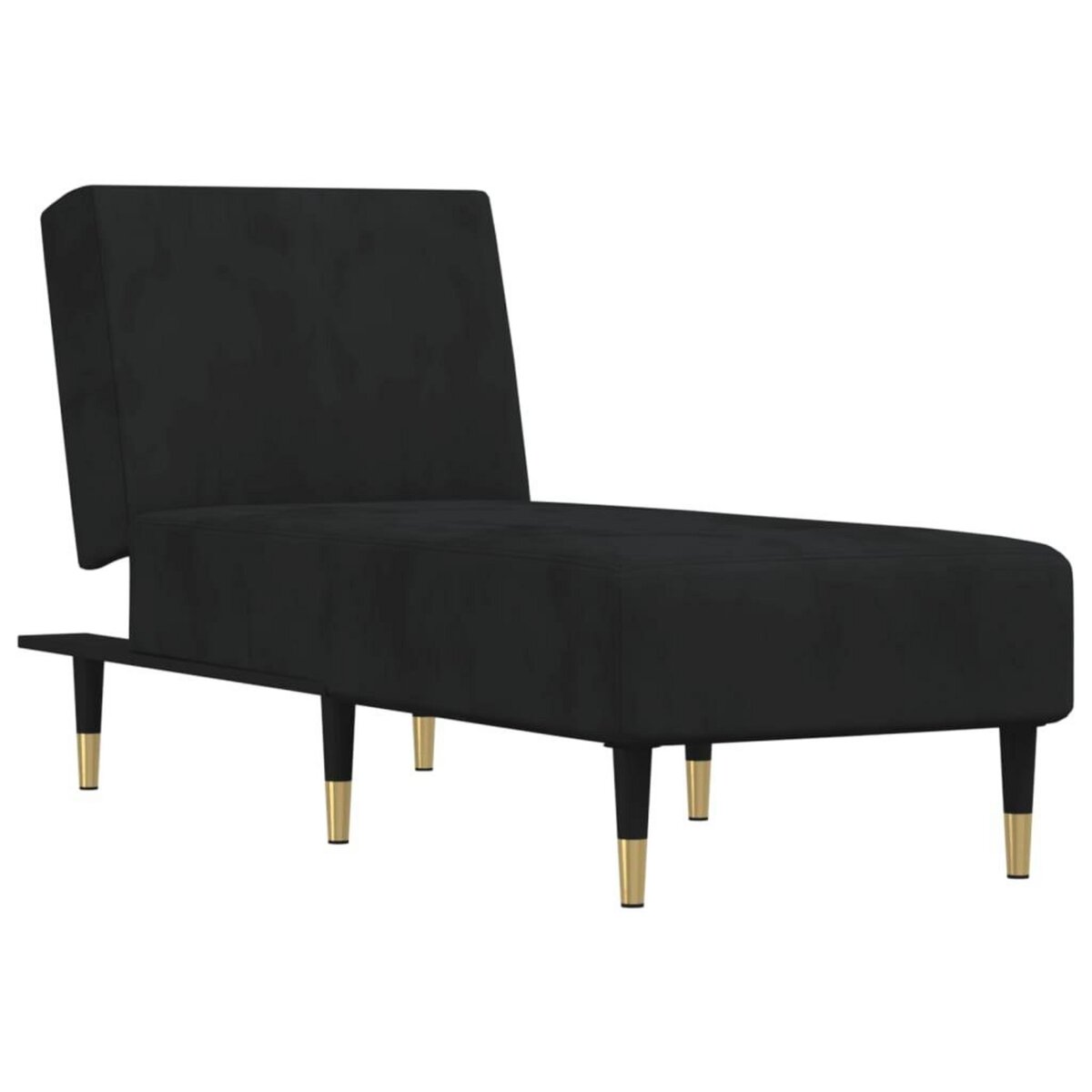 VIDAXL Chaise longue noir velours