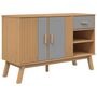 Voir la diapositive 2 : VIDAXL Buffet OLDEN gris et marron 114x43x73,5 cm bois massif de pin