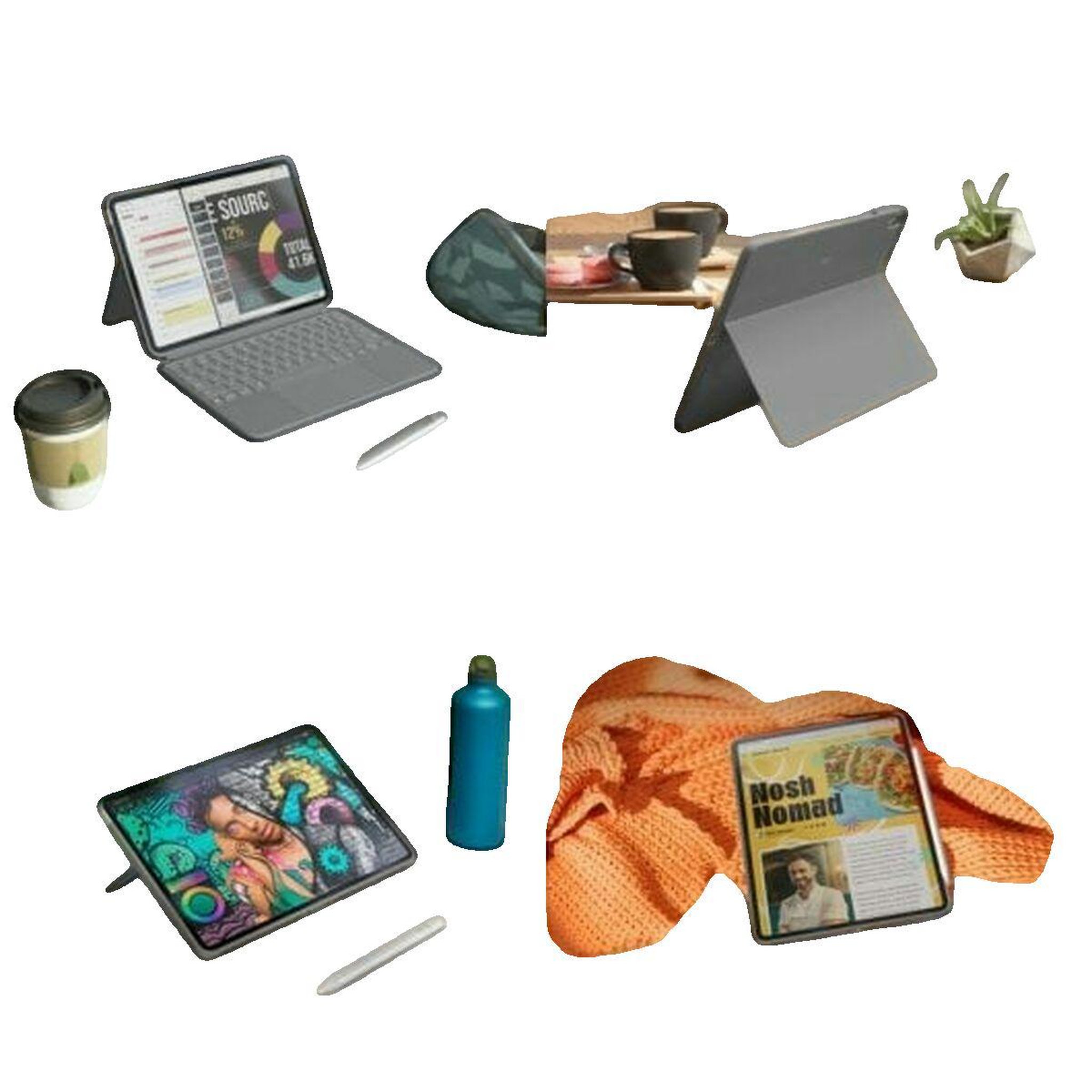 Voir la diapositive 3 : Logitech Accessoires pour tablette Logitech Combo Touch Clavier QWERTY espagnole Gris Oxford
