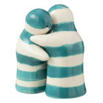 Paris Prix Salière & Poivrière en Céramique  Granada Rayure  8cm Bleu Aqua