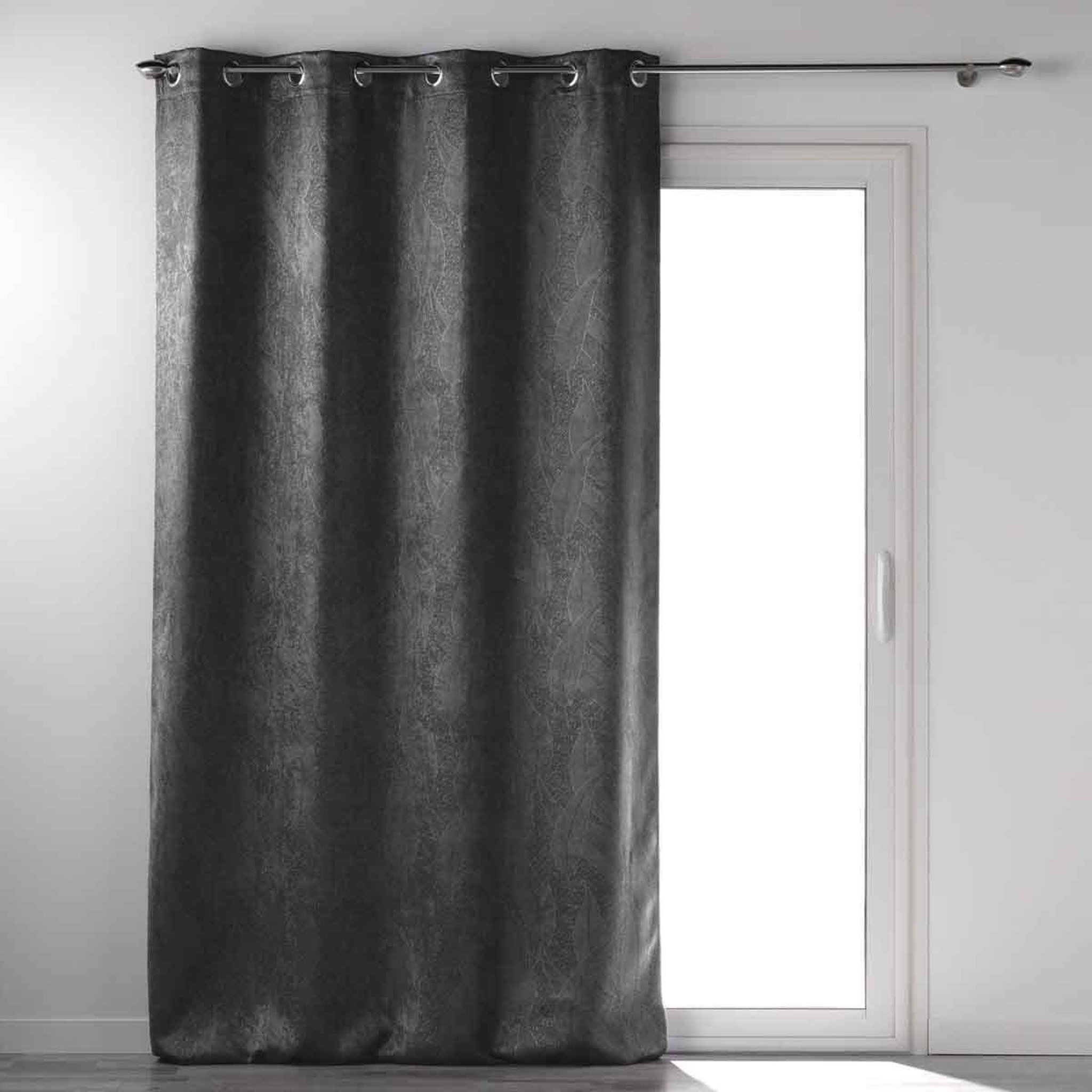 Douceur d'Intérieur Rideau occultant  mélodie  135x280cm anthracite