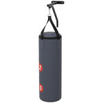 HOMCOM Sac de frappe boxe - support mural, crochet pivotant, gants, bandes inclus - à remplir - acier PU rouge gris
