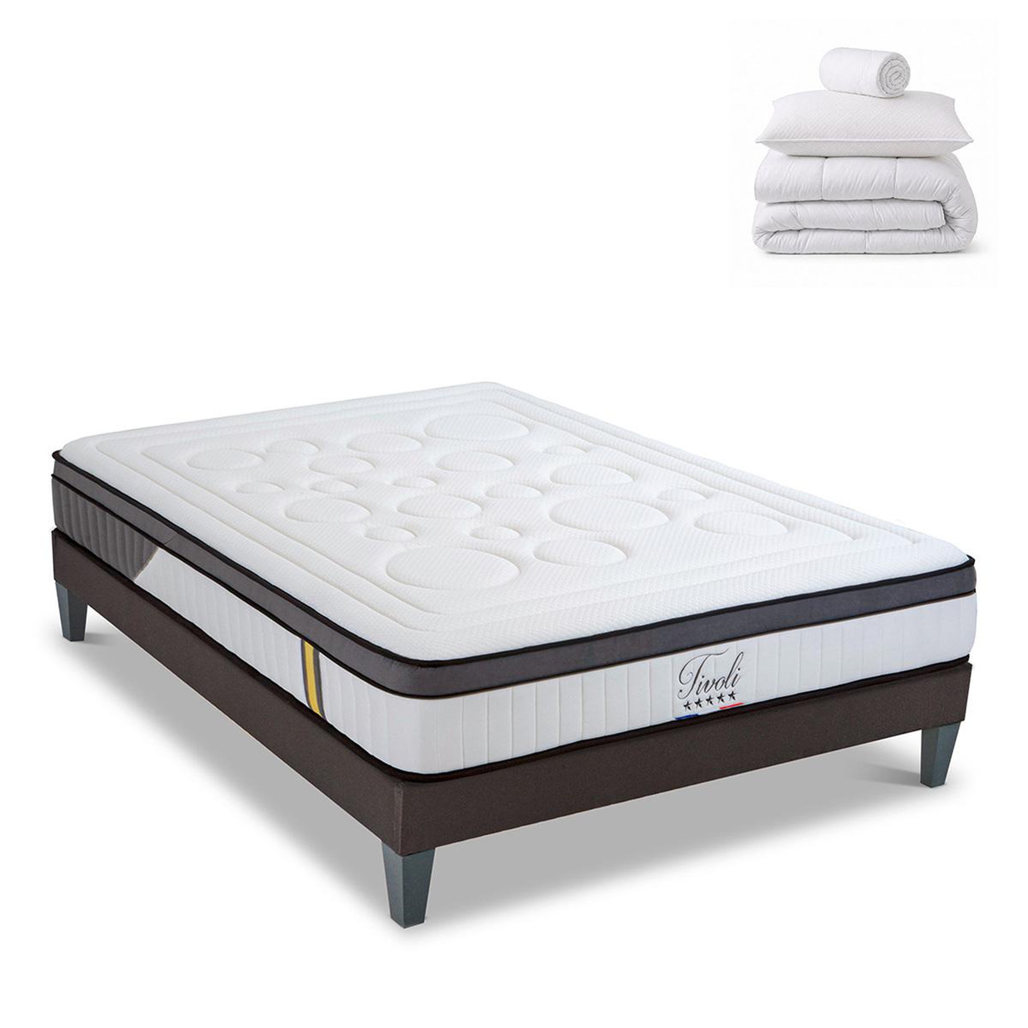 Voir la diapositive 3 : BELLECOUR Bellecour literie | pack prêt à dormir tivoli | matelas mémoire de forme + sommier + accessoires