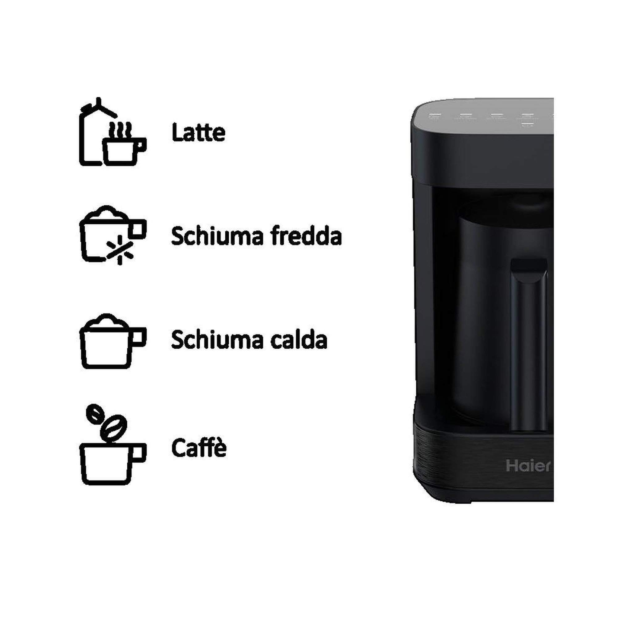 Voir la diapositive 2 : HAIER Préparateur multi-boissons Haier 6 programmes automatiques 0,35 litre 4 tasses