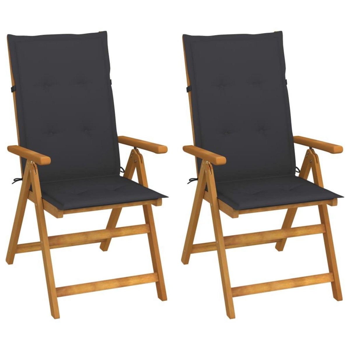 VIDAXL Chaises inclinables de jardin lot de 2 et coussins Bois acacia