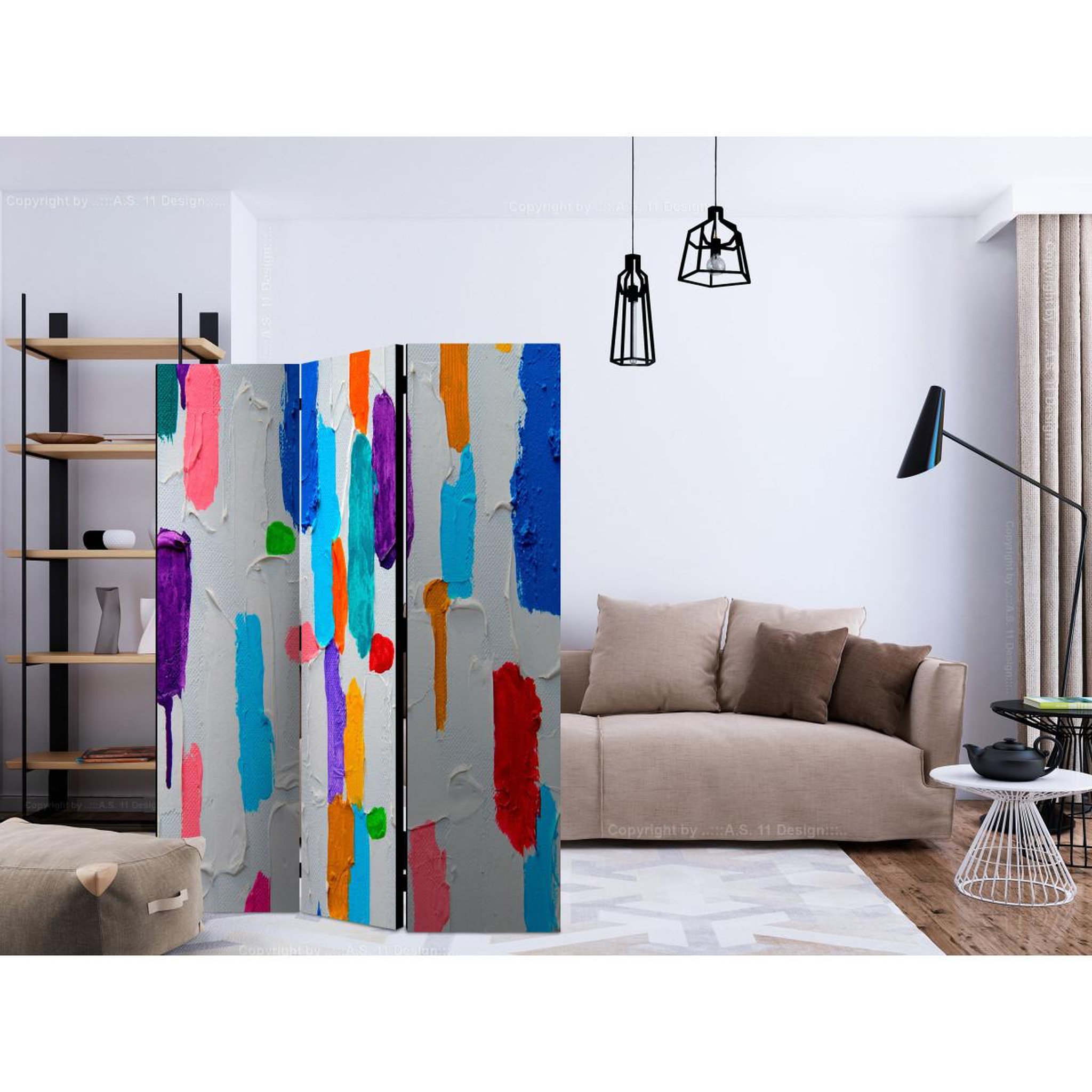 Voir la diapositive 2 : Paris Prix Paravent 3 volets  color matching  135x172cm