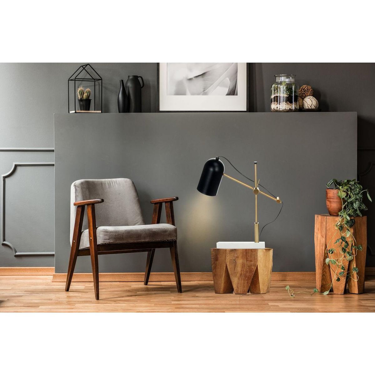 Paris Prix Lampe à Poser en Marbre  Spiro  54cm Noir