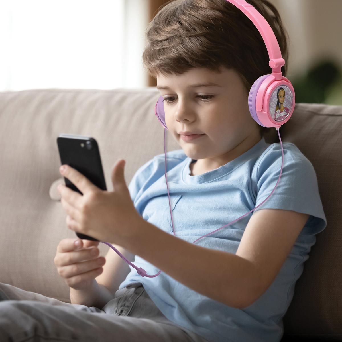 Lexibook Casque stéréo filaire pliable Barbie avec limitation de volume d'écoute