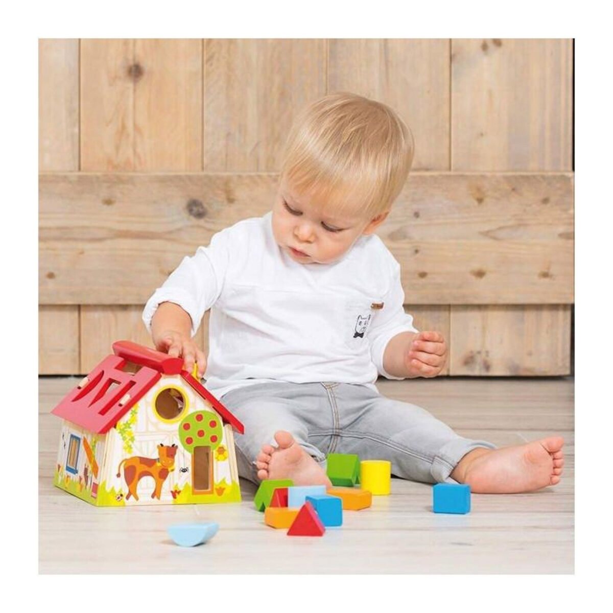 Goula Jeu d'éveil Goula Maison boîte à forme colorée