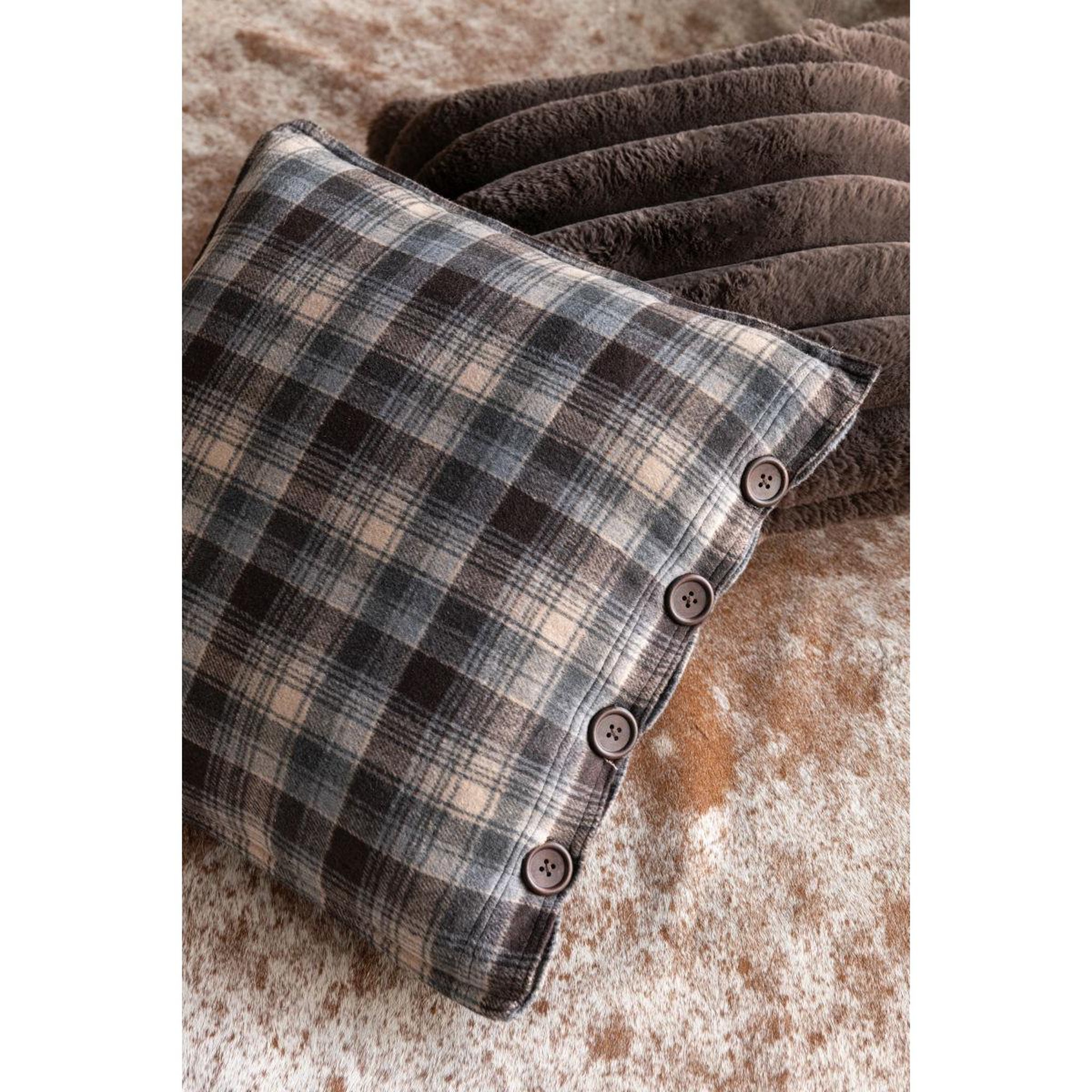 Voir la diapositive 3 : J-LINE Coussin déco  corduroy  45x45cm chocolat