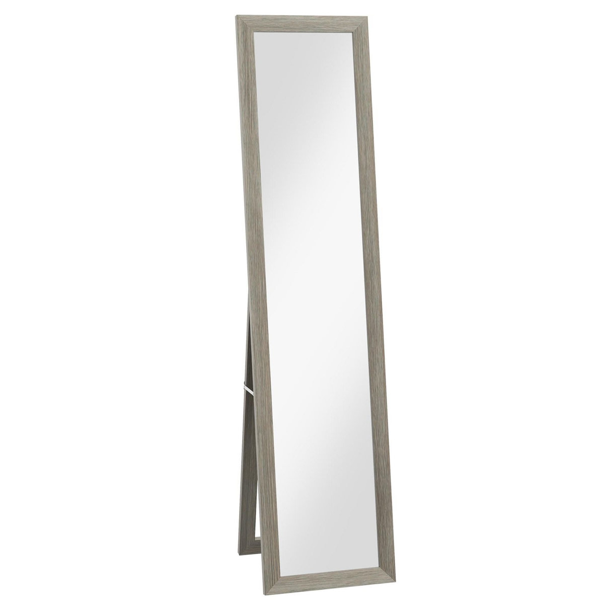 HOMCOM Miroir sur pied et mural rectangulaire dim. 37L x 40l x 157H cm aspect bois gris