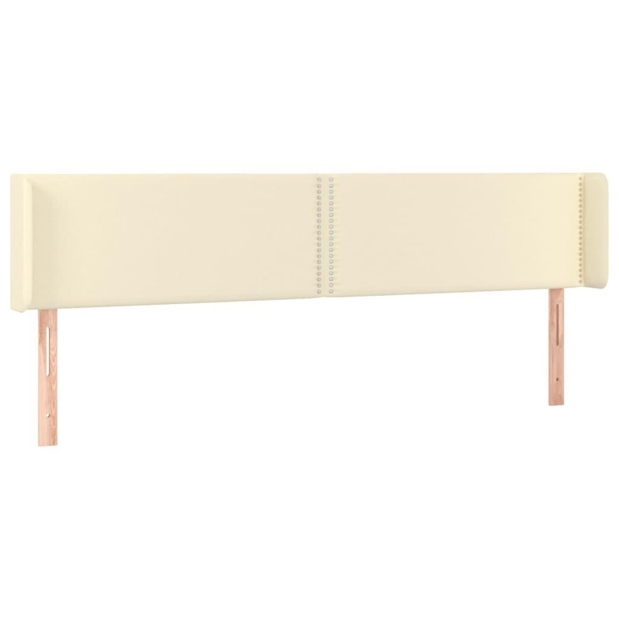 Voir la diapositive 2 : VIDAXL Tete de lit avec oreilles Creme 163x16x78/88 cm Similicuir