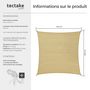 Voir la diapositive 6 : tectake Voile d'ombrage carrée carrée avec une protection UV 50+ beige 5,4 x 5,4 m