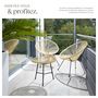 Voir la diapositive 4 : tectake Ensemble de 2 chaises de jardin avec table design rétro dans le style Acapulco beige