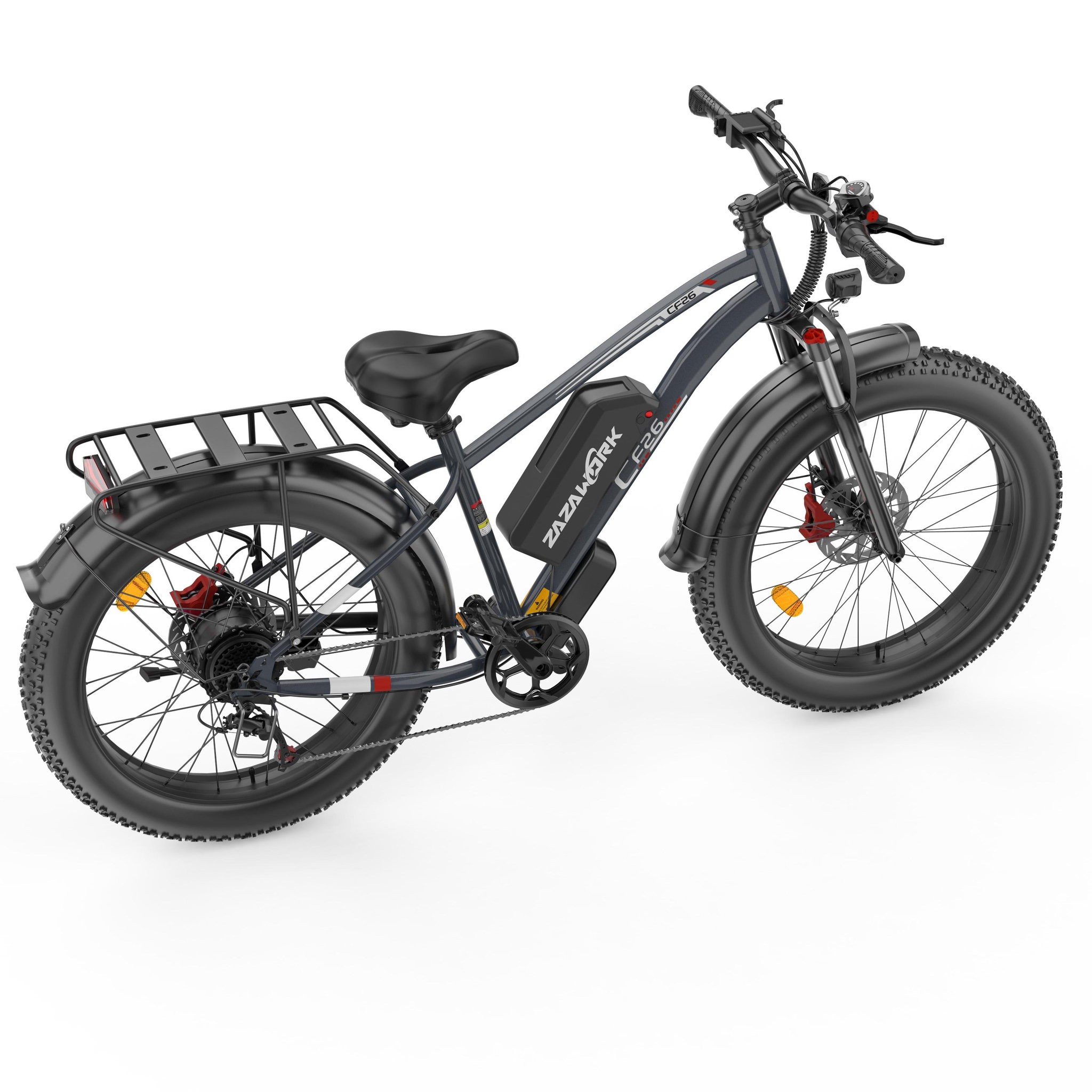 Voir la diapositive 5 : ZAZAWORK Vélo électrique ZAZAWORK CF26, batterie amovible 48 V 20 Ah, pneus larges 26 × 4,0