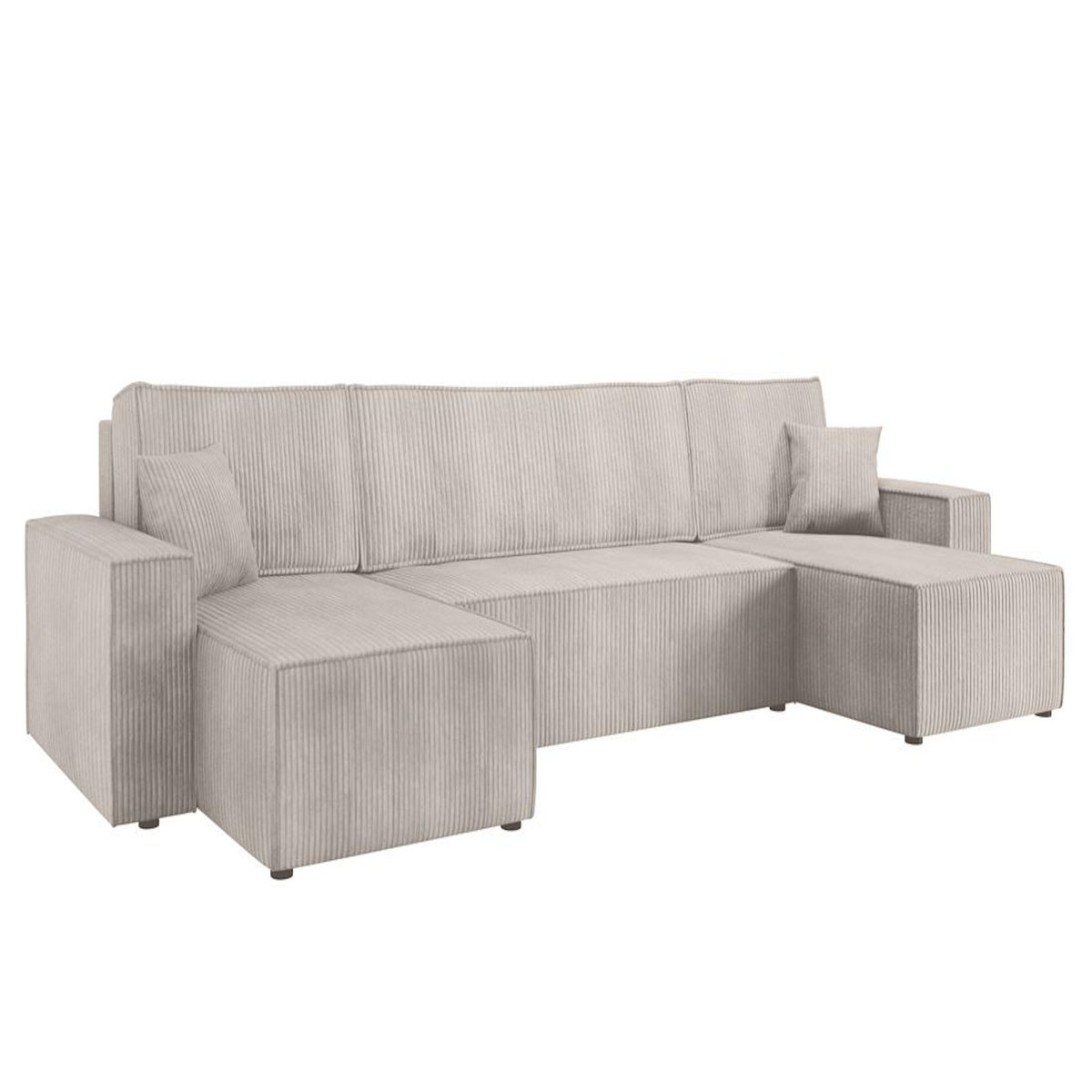 BEST MOBILIER Cezanne - canapé panoramique en u - 7 places - convertible avec coffre - en velours côtelé