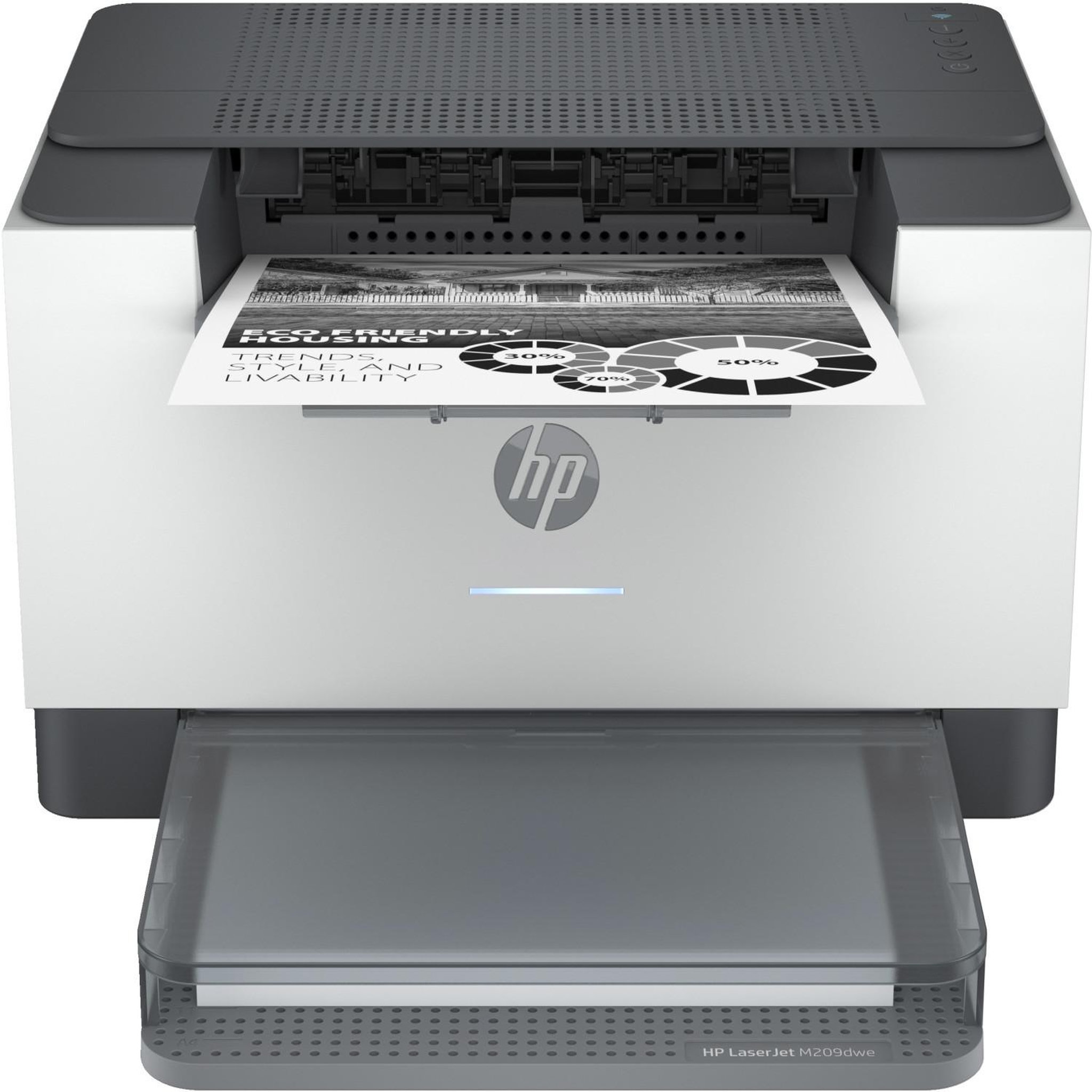 Voir la diapositive 2 : HP Hp laserjet imprimante m209dwe, noir et blanc, imprimante pour petit bureau, imprimer, taille compacte; impression recto-verso; éco-énergétique; wi-fi double fréquence