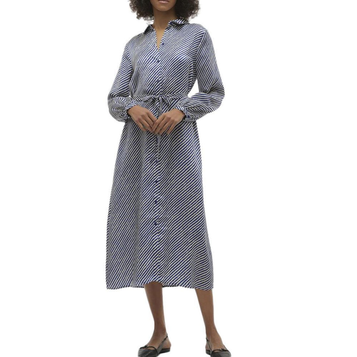 Vero Moda Robe Bleu à Rayures Femme Vero Moda Izel