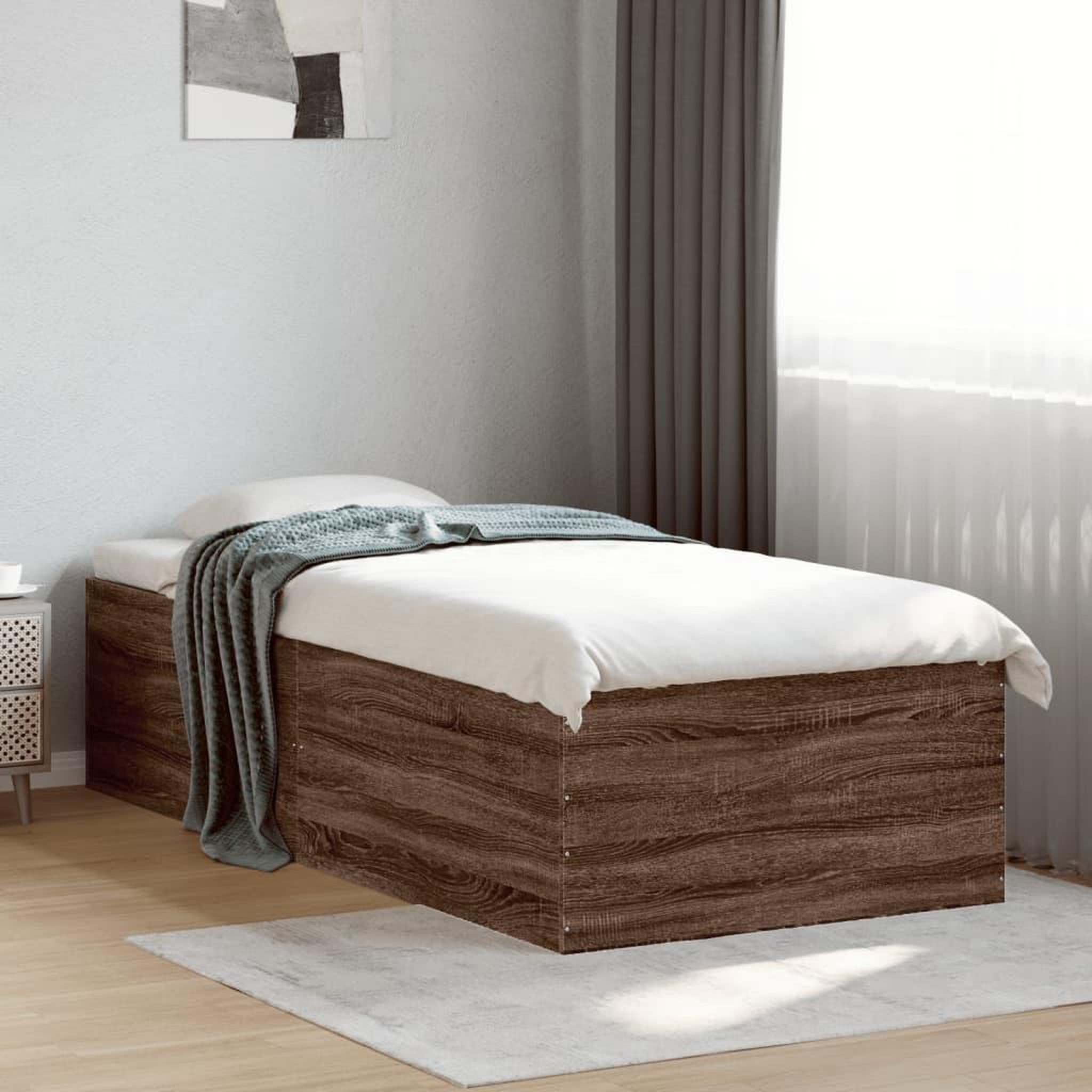 VIDAXL Cadre de lit sans matelas chene marron 75x190 cm