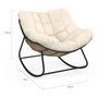 Voir la diapositive 5 : ID MARKET Fauteuil de jardin à bascule LOA effet rotin avec coussin écru