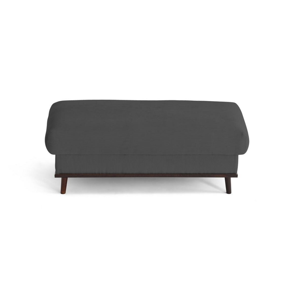 LISA DESIGN Albane - pouf en velours côtelé pieds bois foncé