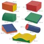 HOMCOM 7 blocs de construction en mousse XXL - modules de motricité - jouets éducatifs - certifiés normes EN71-1-2-3 - mousse EPE revêtement PU multicolore