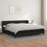 VIDAXL Sommier a lattes de lit avec matelas Noir 200x200 cm Similicuir