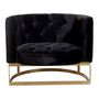 Voir la diapositive 2 : Paris Prix Fauteuil en Velours  Wilson  90cm Anthracite & Or