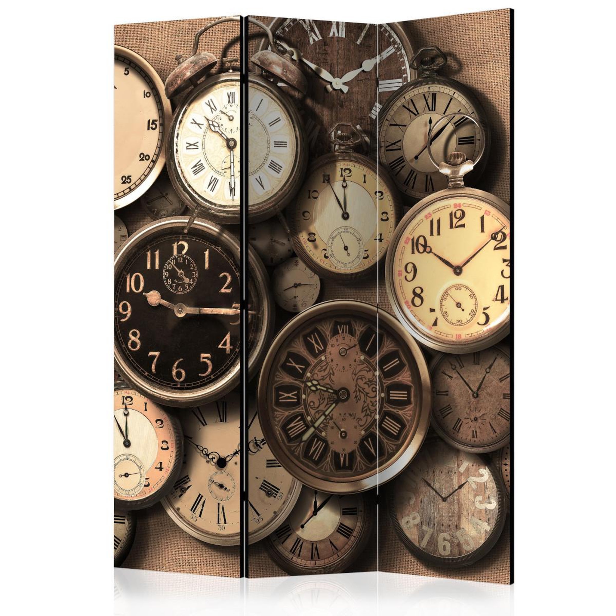 Paris Prix Paravent 3 volets  old clocks  135x172cm
