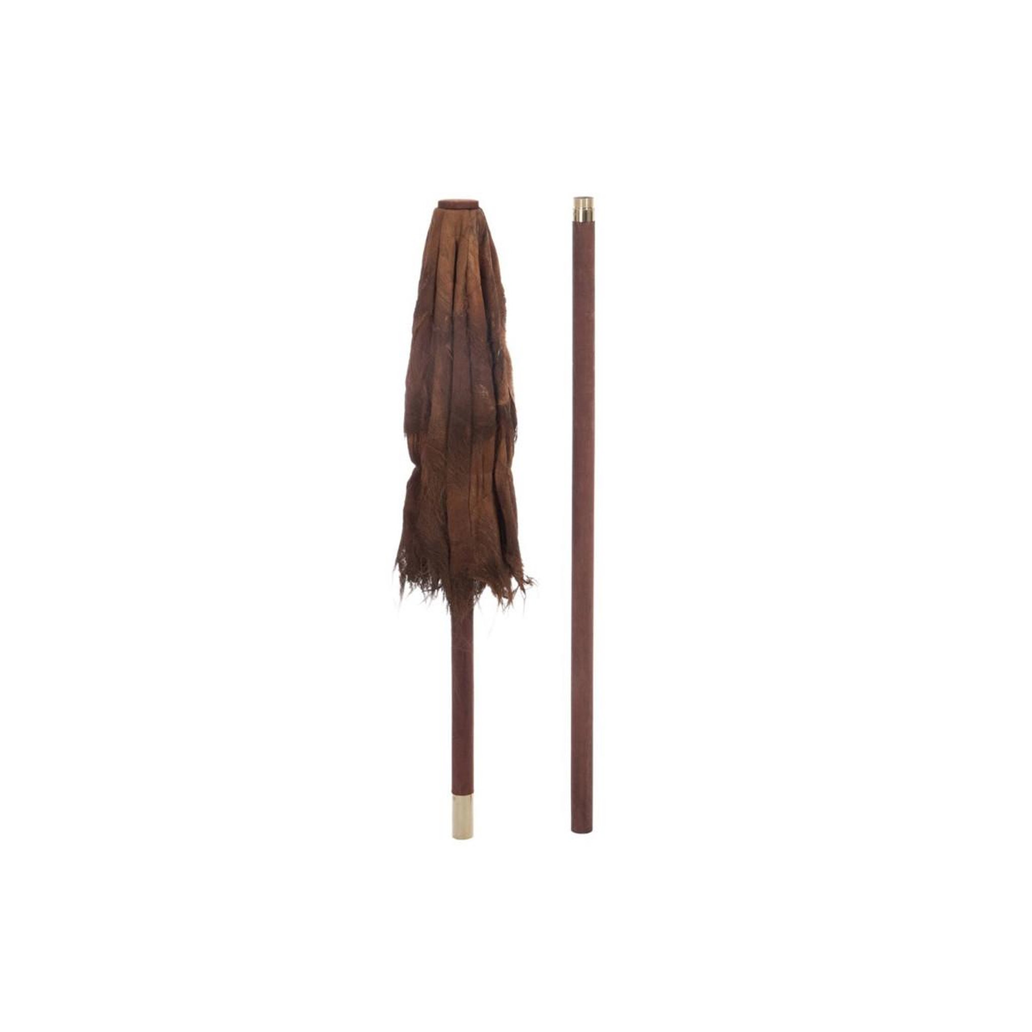 Voir la diapositive 2 : J-LINE Parasol en Bois  Cocotier  150cm Marron